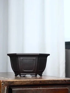 Fioriera in argilla cinese Yixing Zisha 11,8 pollici vintage, bonsai da collezione fatto a mano  - Foto 1 di 7