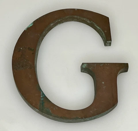 Vintage Architectural Heavy Bronze Letter G Display Sign Wall Hanging - 89552 Cover
