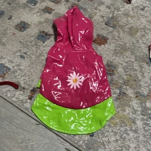 Dog Designer Monkey Daize Daisy Pink Rain Coat XS Waterproof - Picture 1 of 3