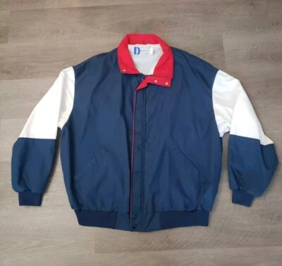 Pla-Jac By Dunbrooke Jacket Mens 3XL Bomber Red White Blue Polyester Blend Shell - Image 1 of 4