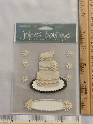 Nuevas pegatinas dimensionales de pastel de boda Jolee's Boutique ~ Stickopotamus SPJB018 Foto 1 de 2