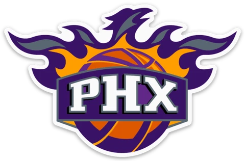 Phoenix Suns - Phoenix Suns NBA purple & orange Sunfire logo type Die-cut MAGNET Cover