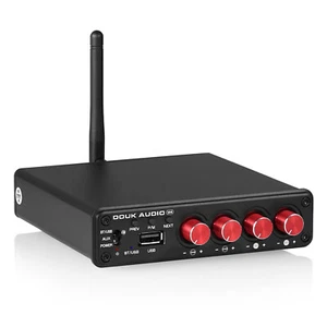 Douk Audio M4 Amplificatore 4 Canali Bluetooth 5.0 Ricevitore Amplifier Lettore USB - Foto 1 di 10