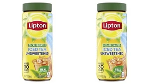 2 Jars Lipton Iced Tea Mix Decaffeinated Unsweetened Instant Makes 30 Qt Ex 4/25 - Picture 1 of 3