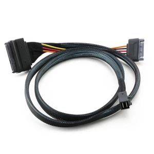 HD SAS SFF-8643 Internal 12G to U.2 SFF-8639 with SATA Power for 2.5" NVMe SSD - Picture 1 of 5