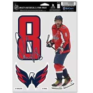 ALEX OVECHKIN WASHINGTON CAPITALS 3 PIECE MULTI-USE DECALS NHL LICENSED - Picture 1 of 1