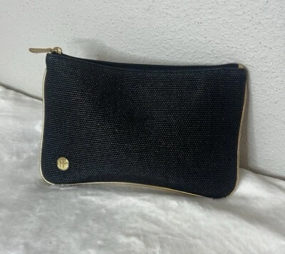 Bolso sin asas Felix Rey para mujer negro tejido tono dorado logotipo cierre de cremallera nuevo sin etiquetas Foto 1 de 4