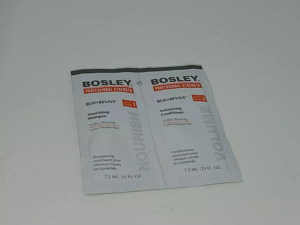 Bosley Revive Nourishing Shampoo & Volumizing Conditioner Pack .25oz LOT OF 3 - Image 1 of 1