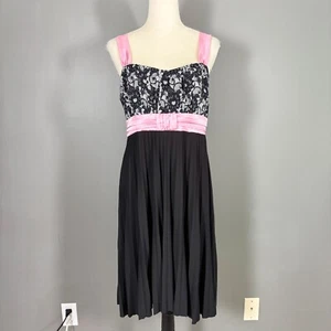 Vintage Y2K Taboo Dress 1X Pleated Babydoll Lace Whimsigoth Dark Cottage Ballet - Picture 1 of 8