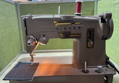 Heavy Duty Vtg Singer 328K Sewing Machine/W Case-Embroidery Cams & Accessories - Image 1 of 4