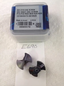 2 NEW ISCAR CHAM DRILL CARBIDE INSERTS IDI 210-SG.  IDI 0827-SG GR: IC908 (E690) - Picture 1 of 1