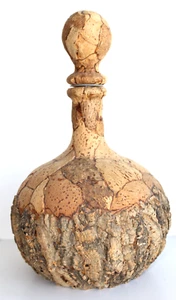 Cork Wrapped Glass Bottle Decanter made in Italy, 11 1/2 inches Tall, 6 in. Wide - Picture 1 of 6