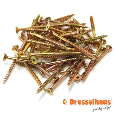 DRESSELHAUS Tornillos de aglomerado rosca parcial JD79 accionamiento de torx 3x30-6x200 tornillos de madera j