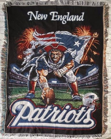 New England Patriots Blanket Woven Northwest Co Throw 48x60 Made in USA Cover