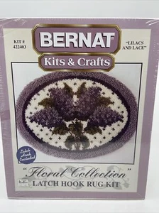 NEW Sealed Bernat Latch Hook Rug Kit Lilacs and Lace Complete Kit 422403 - Picture 1 of 5
