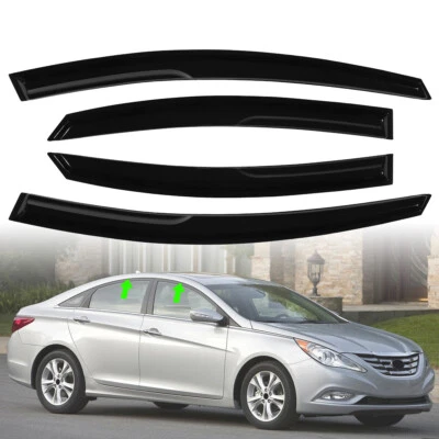For Hyundai Sonata 2011-2014 Side Window Visor Sun Rain Deflector Guard 4PCS Set Foto 1 de 4