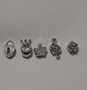 5 Ciondoli Charm in acciaio color argento per bracciale - Foto 1 di 5