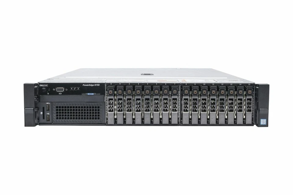 Dell PowerEdge R730 2x 6Core E5-2620v3 32GB Ram 16x 600GB 10K HDD 2U Rack Server - Image 1 of 1