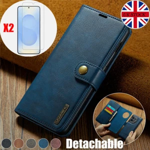For Samsung S25 S24 FE S23 S22 Plus Ultra Removable Wallet Case Leather Cover - Picture 1 of 43