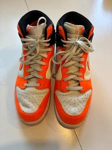 Rare nel Regno Unito Nike Dunk High Premium bianche arancioni nere 317891-181 taglia UK 12 US 13 - Foto 1 di 15