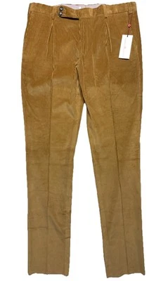 Pantalones de pana delanteros plisados marrón miel Luciano Barbera para hombre (precio de venta sugerido por el fabricante $545) Foto 1 de 3