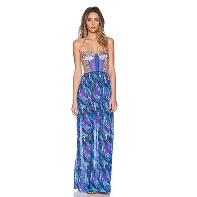 Maxi Vestido Largo de Encubrimiento de Natación Maaji Longchamp Legacy Tropical Acuarela Pequeño  Foto 1 de 4