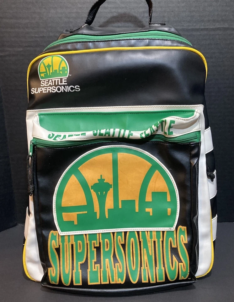 Seattle Sonics Backpack Supersonics Back Pack 2 Zipper Section Vintage - Image 1 of 4