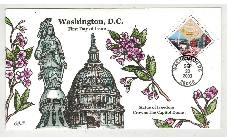 2003 COLLINS HANDPAINTED 3813 DISTRICT OF COLUMBIA STATUE OF FREEDOM ETC - Image 1 of 1