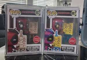 2- Funko Pop Marvel Deadpool Artist Deadpool #887 Artist & Black light Edition - Picture 1 of 9