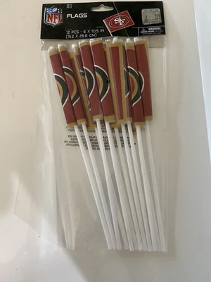 AMSCAN DESIGNWARE New ListingNEW NFL SAN FRANCISCO 49ers FLAGS PACKAGE OF 12 6 X 105