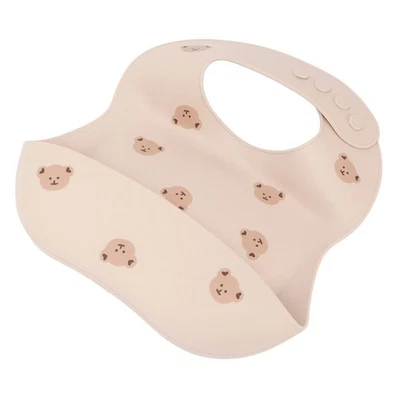 Baby Bib Silicone Adjustable Waterproof Nontoxic Adorable Feeding Tool - image 1 of 4