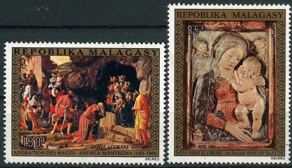 Мадагаскар 1972 Поклонение королю картина Mantigna MNH (SC # C109-C110) - Изображение 1 из 1