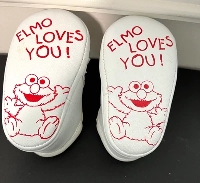 Zapatos de bebé Henson Plaza Sésamo vintage talla 1 blancos zapatos de cuna/fondos suaves Foto 1 de 4