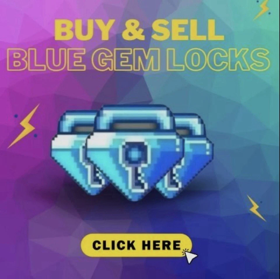 Growtopia Blue Gem Lock | Free Postage | Pleaee Read The Description !!! - Image 1 of 1
