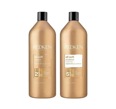 Redken All Soft Shampoo and Conditioner 1000ml Duo Set Intense Repair Dry Hair - Image 1 of 4