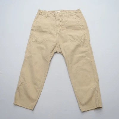 Pantalones Luna Nili Lotan para mujer talla 6 beige tostado entrepierna caída mezcla de lino Foto 1 de 4
