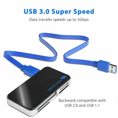 USB 3.0 All in 1 Compact Flash Multi Card Reader 5gbps CF Adapter Micro XD SD MS - Image 1 of 4