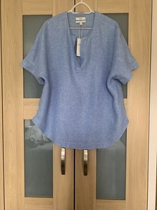 M&S Linen Blouse/Top Size 18 Blue - Light Chambray - Picture 1 of 8
