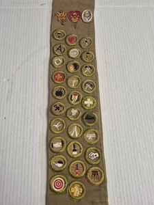 RARE 1920s Eagle Rank Boy Scouts BSA 32 Merit Badge Sash Aviation - Picture 1 of 19