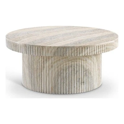 Meridian Furniture Legatto Travertine Indoor/Outdoor Concrete Coffee Table - Image 1 of 4