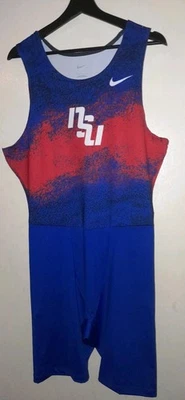 Rare Compression nike NSU Rowing Crew Team Red Blue Union Unisuit Singlet L USA - Image 1 of 4