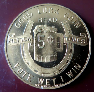 1929 "Die Kreuzfahrer" Anti-Verbots-Medaille "Stimme nass / trocken" Biermedaille w&h co - Bild 1 von 5