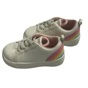 Carter's White Rainbow Tennis Shoes Toddler Girls | Size 4 - Picture 1 of 9