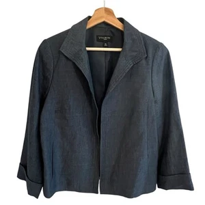 Talbots Womens Open Front Linen Blazer Size 10P Preppy Old Money Office Travel - Picture 1 of 8