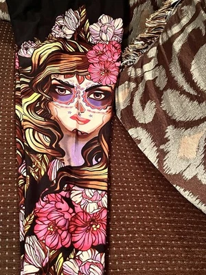 Lularoe OS Leggings Día de Muertos Unicornio Estampado Halloween Foto 1 de 4