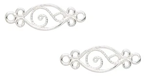2 conectores de enlace de pendiente ovalados de doble cara de plata esterlina 19x6 mm - Imagen 1 de 2