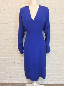 Vestido Arpa Holly Años 70 De Colección Mezcla Seda Dolman Volantes Azul M Stevie Nicks Boho - Imagen 1 de 10