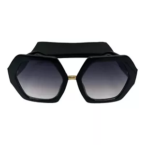 Sunglasses Women’s Octagon Style Black Tinted Lens - Picture 1 of 5