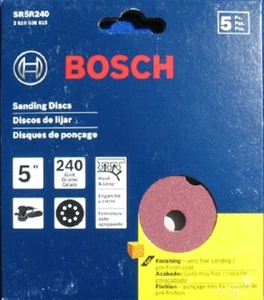 Bosch 5 Inch 8 Hole Hook & Loop Sanding Discs 240 Grit - 5 Disc Pack - Picture 1 of 2