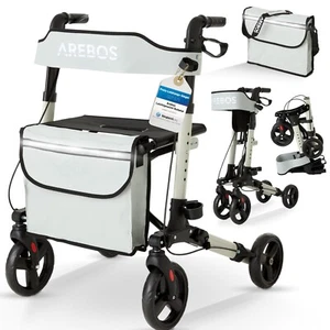 AREBOS Alu Rollator klappbar Leichtgewichtsrollator Laufhilfe Gehhilfe Gehwagen  - Bild 1 von 14